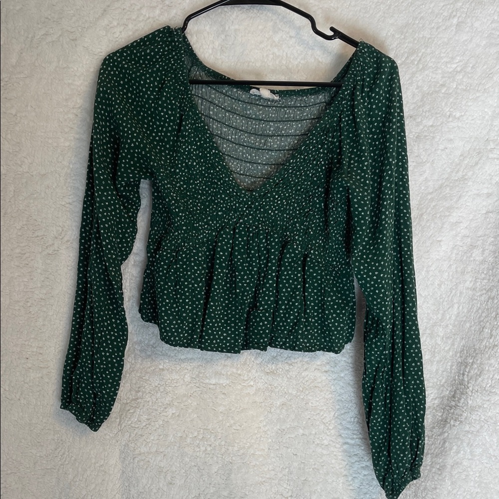 La Hearts Dark Green Blouse